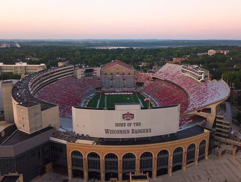 Louisville, KY, USA - July 22, 2018: The University of Louisville Papa John's Cardinal stadium recently was renovated to be able to reach a capacity of 55,000 for their football team.