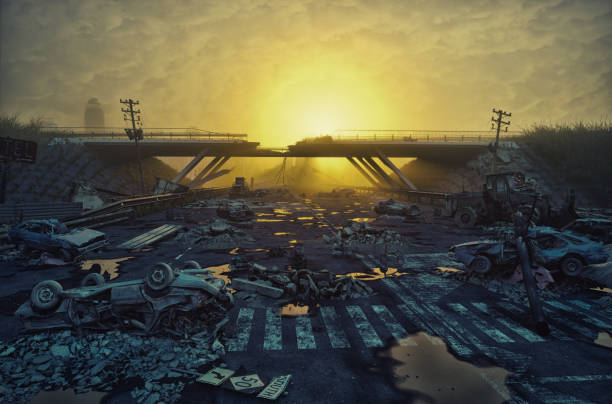 Ruins of a city highway