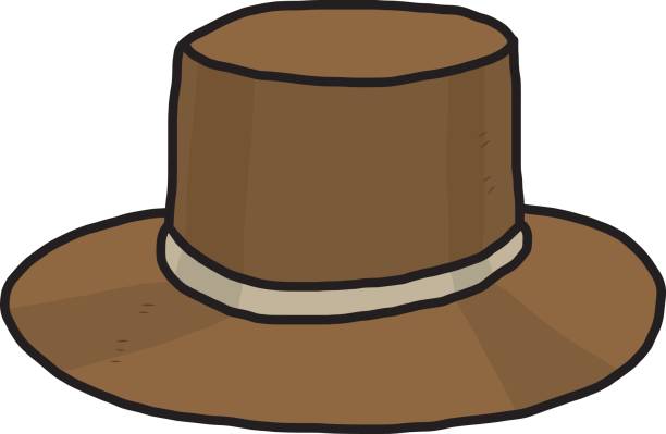 ilustrações, clipart, desenhos animados e ícones de chapéu castanho - cowboy hat wild west single object white background