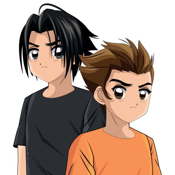Boy Anime Male Manga Cartoon Icon Vector Graphic Stock Illustration -  Download Image Now - Manga Style, Characters, Boys - iStock