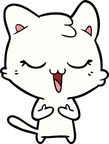Happy Cartoon Cat Stock Illustration - Download Image Now - Animal, Art,  Cartoon - iStock