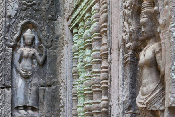 istock Craving Apsaras and blind window on the wall in Angkor area 842919526