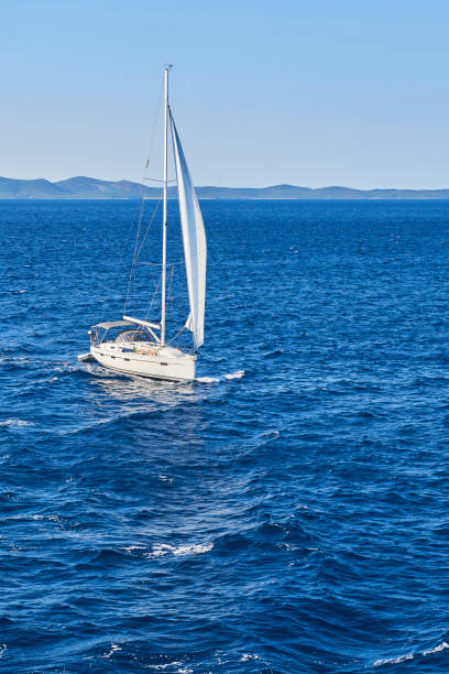 istock Yacht Sailing on the Adriatic blue Sea 842920184