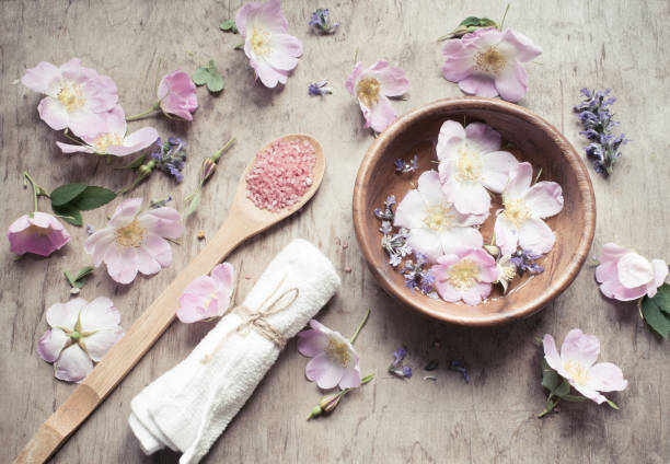 istock SPA and aromatherapy set with flowers 842924994