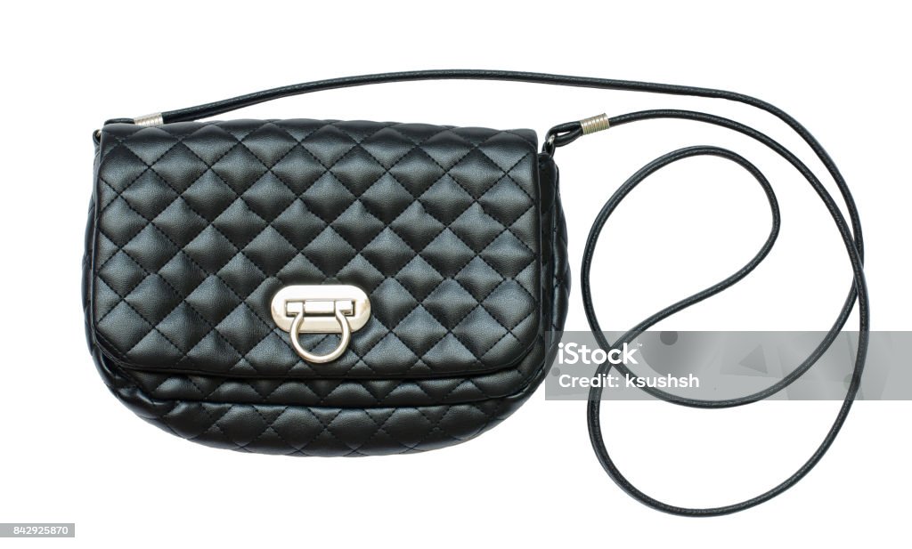 Crossbody Quilted Black Bag Stock Photo - Download Image Now - Crossbody Bag,  Cut Out, Fashion - iStock