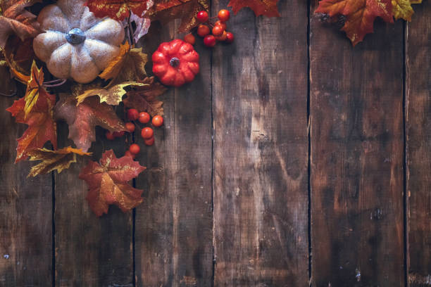 istock Autumn Decoration Background with Pumpkins, Leafs and Nuts 842933336