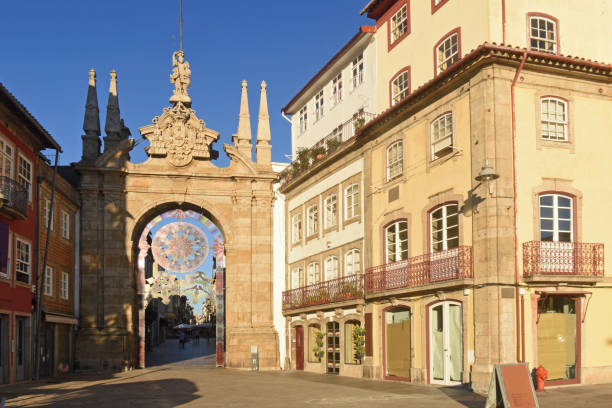 istock City gate, Braga Portugal 842940606