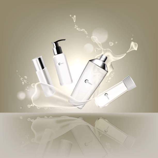 istock Advertising poster for cosmetic product for catalog, magazine. Vector design of cosmetic package. Moisturizing cream, gel, body lotion with vitamins. V 842945404