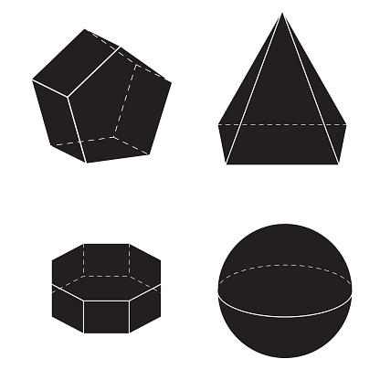Set Of Basic 3d Geometric Shapes Geometric Solids Vector Illustration ...