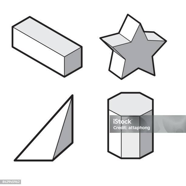 Set Of Basic 3d Geometric Shapes Geometric Solids Vector Illustration ...
