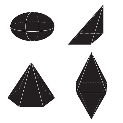 Set Of Basic 3d Geometric Shapes Geometric Solids Vector Illustration ...