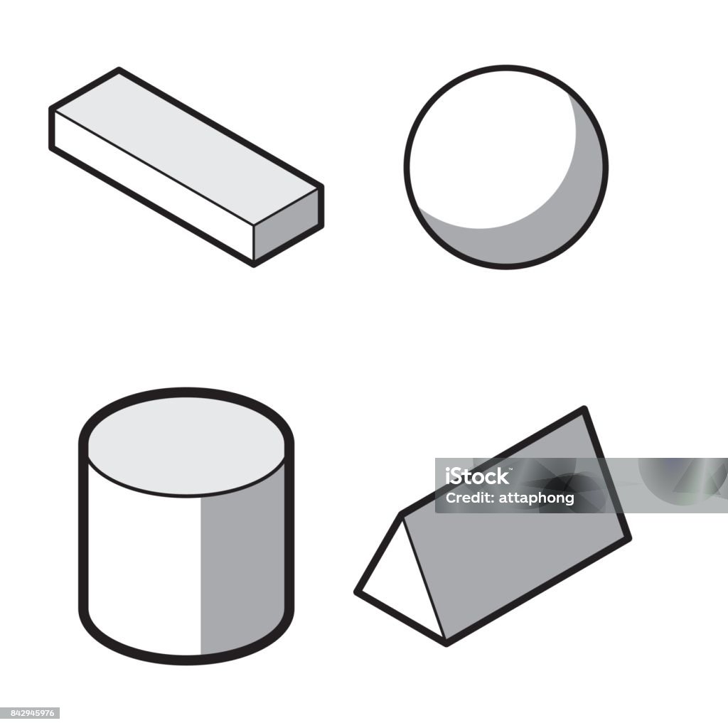 Set Of Basic 3d Geometric Shapes Geometric Solids Vector Illustration ...