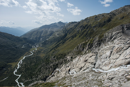 in the background is furkapass and grimselpass