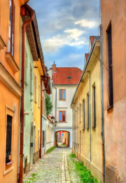 Buildings in the old town of Ceske Budejovice - South Bohemia, Czech Republic.