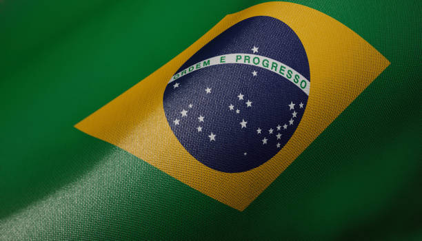 istock Brazil Flag, Brazilian Flag Realistic 3D Illustration 842964204
