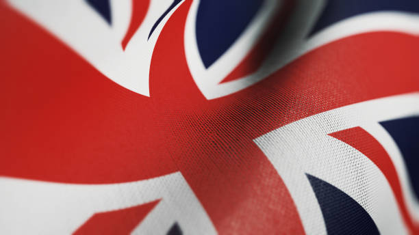 flaga wielkiej brytanii, brytyjska flaga realistyczna ilustracja 3d - british flag flag british culture england zdjęcia i obrazy z banku zdjęć