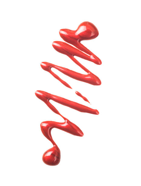 istock Red nail polish (enamel) drops sample, isolated on white 842964776