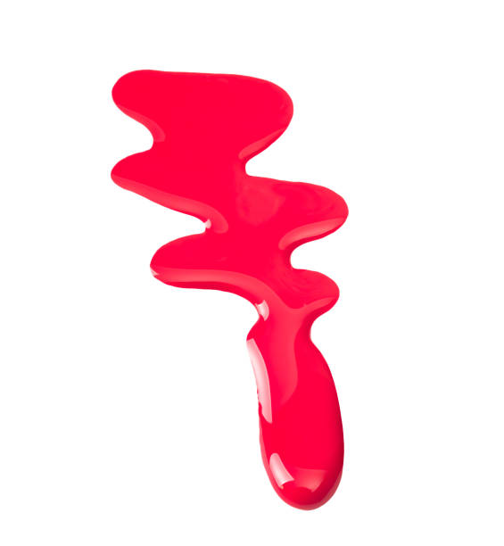 istock Red nail polish (enamel) drops sample, isolated on white 842964790