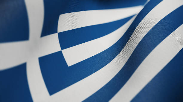 Greece Flag, Greek Flag Realistic 3D Illustration