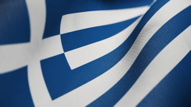 希臘國旗，希臘國旗現實 3d 圖 - 希臘國旗 個照片及圖片檔