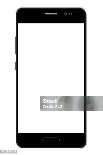 Black Smartphone Template Stock Photo - Download Image Now - Mobile Phone, Portable Information Device, Smart Phone