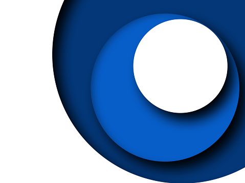 Cut out blue circle shapes abstract background