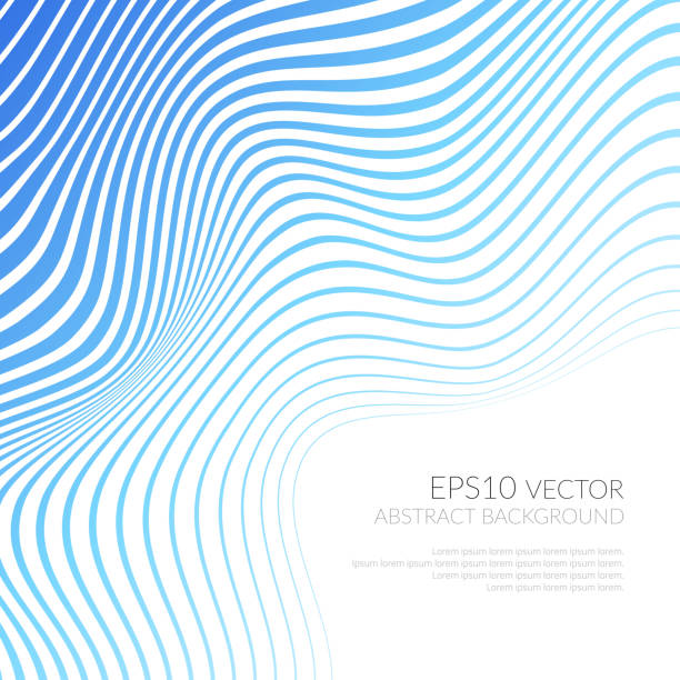 vektor-streifen abstrakten hintergrund - abstract wave blue lines stock-grafiken, -clipart, -cartoons und -symbole