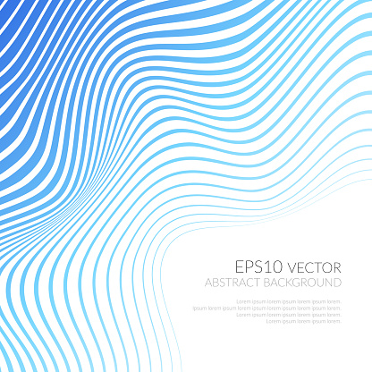 Abstract background with curved lines and shapes. Distortion of space. Waves and folds.