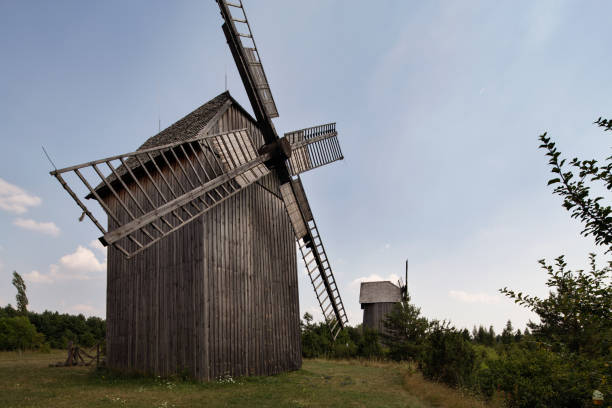 istock Wooden windmills in Poland. 842980090