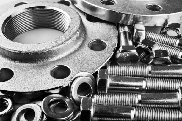 istock Plumbing accesories, flanges, nut and bolts 842980642