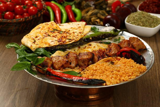 istock Traditional Turkish Kebab with skewers , Cop Sis 842983084