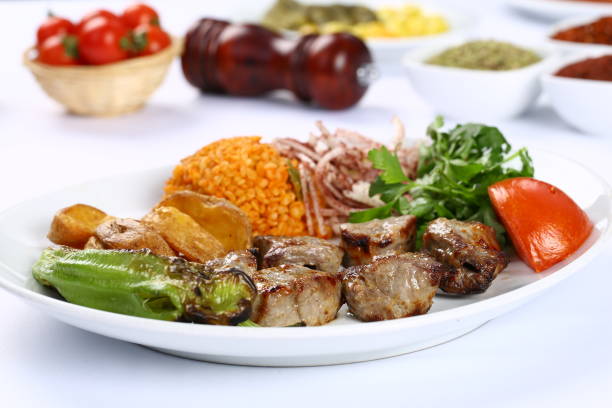 istock Traditional Turkish Kebab with skewers , Cop Sis 842983518