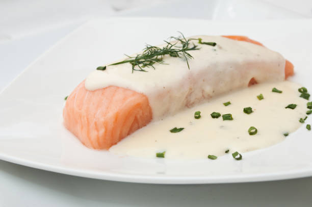 istock salmon steak with hollanders sauce 842983730