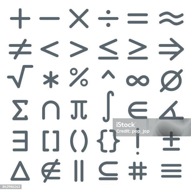 Math Symbols Mathematic Icon Set Stock Illustration - Download Image Now - Mathematics, Symbol, Icon Symbol