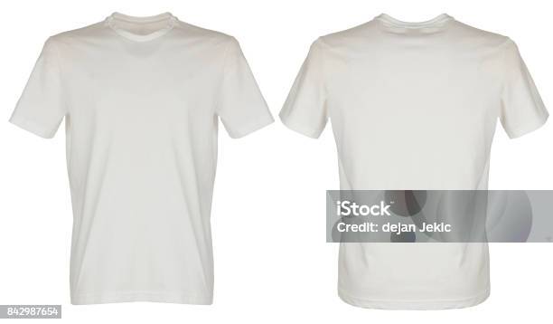 Camiseta Blancas Foto de stock y más banco de imágenes de Camiseta - Camiseta, Espalda - Partes del cuerpo, Vista de frente