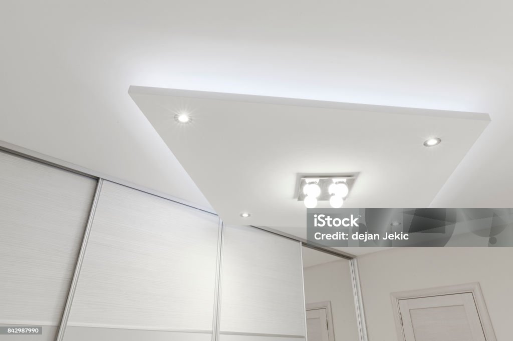 lighting in bedroom decorative ceiling with lighting in bedroom Lighting Equipment Stock Photo