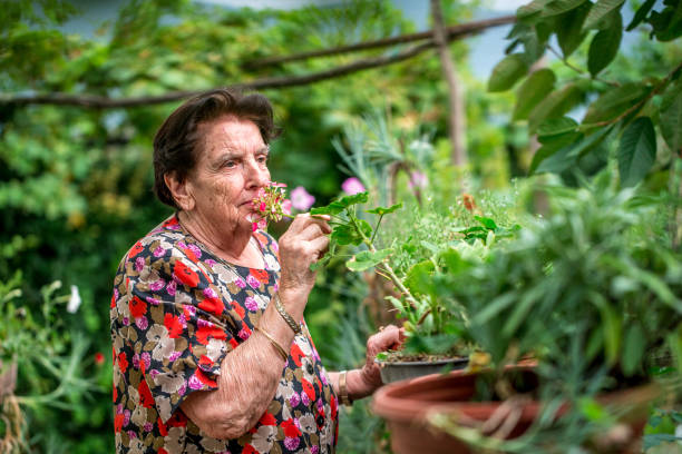 istock Senior Woman Taking Care for Flowers 842988746