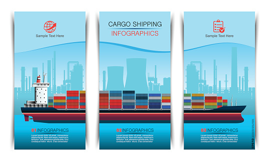 Container Ship Brochure Infographic