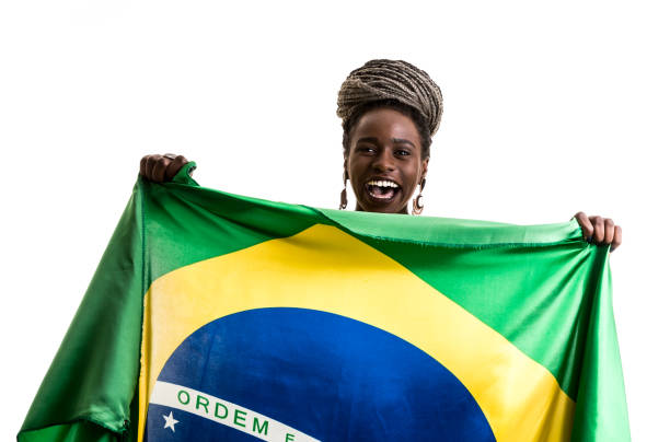 istock Brazilian fan celebrating 842992730