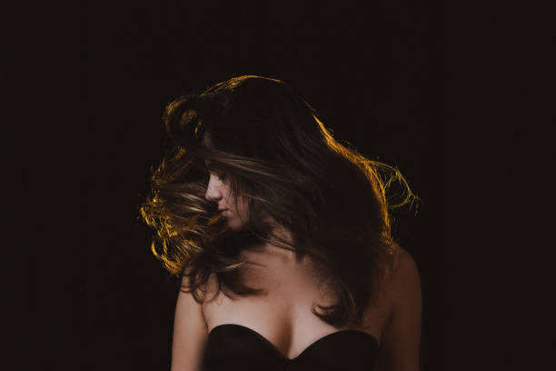 Studio portrait of a beautiful girl.