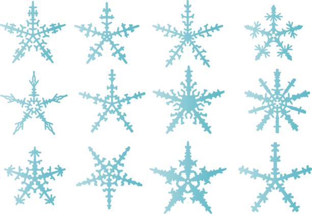 snowflakes 격리됨에 - silhouette snow digitally generated image illustration and painting stock illustrations