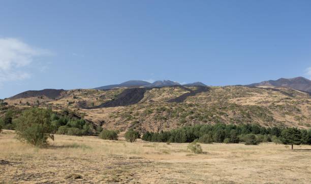 istock Dark lava field from Mt Etna eruption 843001222