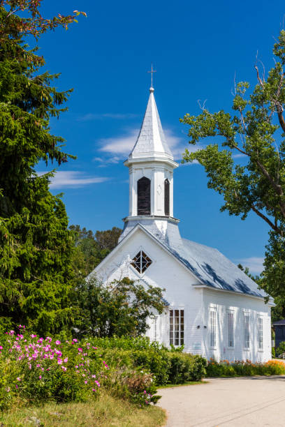 istock St-Joseph-de-la-Rive little white church. Charlevoix, Quebec, Ca 843001560