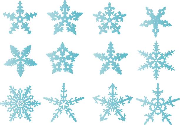 snowflakes 격리됨에 - silhouette snow digitally generated image illustration and painting stock illustrations