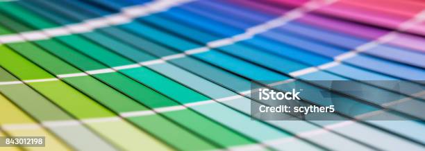 Open Pantone Sample Colors Catalogue Stock Photo - Download Image Now - Color Swatch, Colors, Color Image