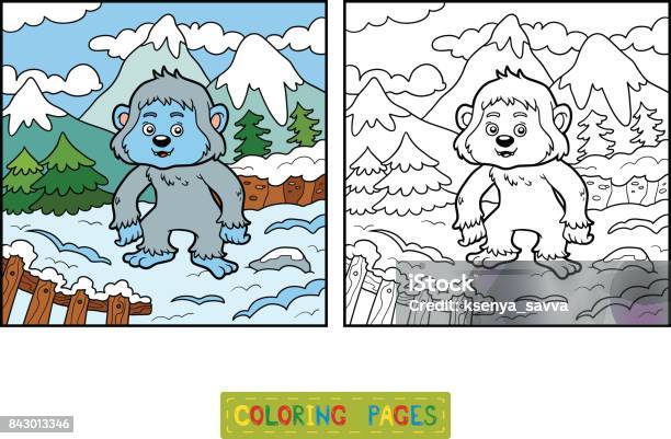 Coloring Book Yeti Stock Illustration - Download Image Now - Bigfoot, Coloring Book Page - Illlustration Technique, Child