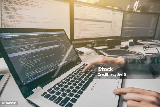 Website Design Developing Programming And Coding Technologies Stock Photo - Download Image Now