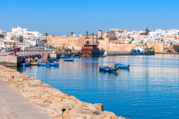 Medina in Rabat River Bou Regreg seafront and Kasbah in medina of Rabat, Morocco. Rabat is the capital of Morocco. Rabat is located on the Atlantic Ocean at the mouth of the river Bou Regreg. casbah photos stock pictures, royalty-free photos & images