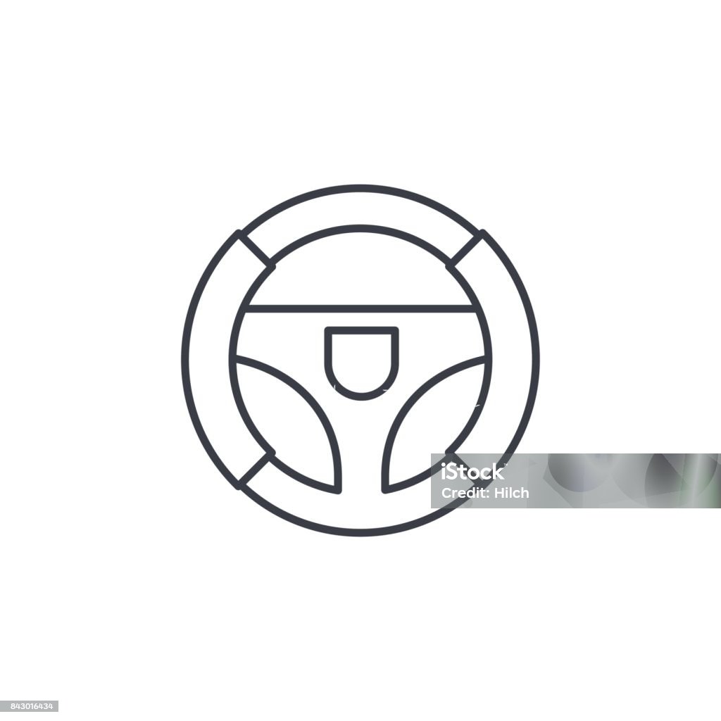 Steering wheel thin line icon. Linear vector symbol Steering wheel thin line icon. Linear vector illustration. Pictogram isolated on white background Steering Wheel stock vector
