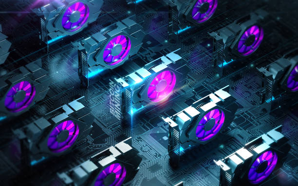 Flygtig fornuft Bærbar Abstract Cyber Space With Multiple Gpu Videocards Farm Blockchain  Cryptocurrency Mining Concept 3d Render Stock Photo - Download Image Now -  iStock